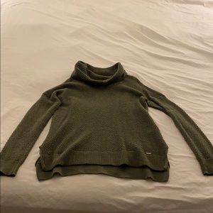 Hollister Olive Turtleneck Sweater w/Cold Shoulder